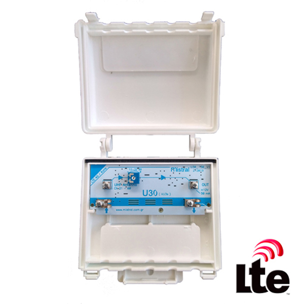 MISTRAL U30 ISTOU 5G Ενισχυτής κεραίας UHF 32dB με φίλτρο 5G (χωρίς τροφοδοτικό) (214001)