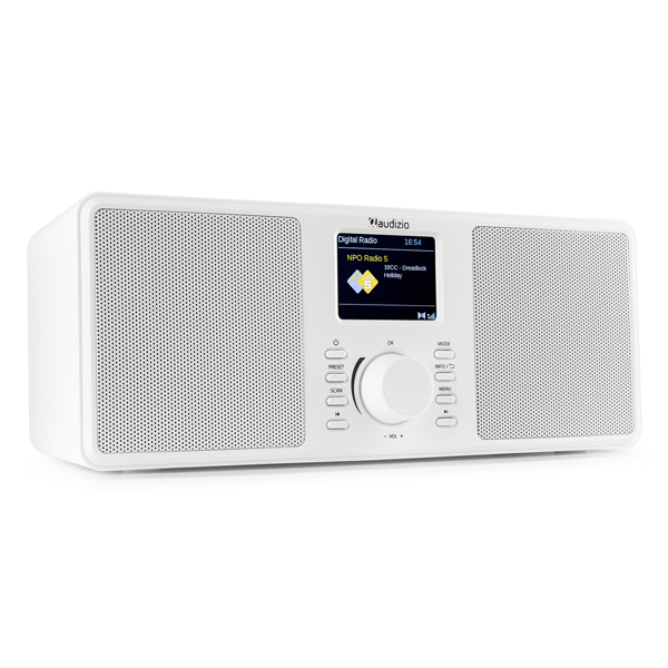 AUDIZIO MONZA WHITE Stereo Ραδιόφωνο DAB+, FM, Bluetooth και Dual Alarm, Sleep Timer (102.422)