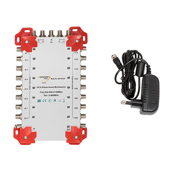 GOLDEN MEDIA MS-5516LE Stand-Alone Κεντρικός Πολυδιακόπτης 5 / 16 + Επίγειο σήμα