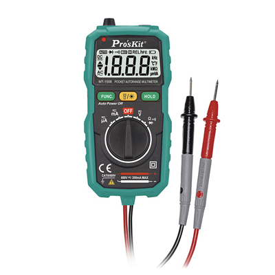 ProsKit MT-1508 Ψηφιακό Πολύμετρο Τσέπης με Αυτόματη Κλίμακα και Ανιχνευτή Τάσης καλωδίων
