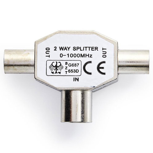 NEDIS CSGP40951ME Μεταλλικός Διακλαδωτής RF TV 1 Αρσενικό σε 2 Θηλυκά