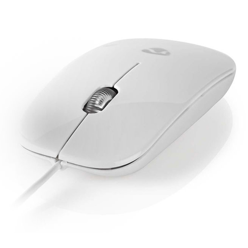 NEDIS MSWD200WT Ενσύρματο Ultra Slim Οπτικό Ποντίκι USB 1000 dpi