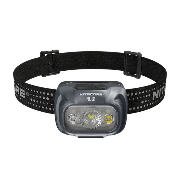 NITECORE HEADLAMP NU31 GREY Φακός Κεφαλής LED Επαναφορτιζόμενος 550 Lumens με 1+1 Βοηθητικά LED 