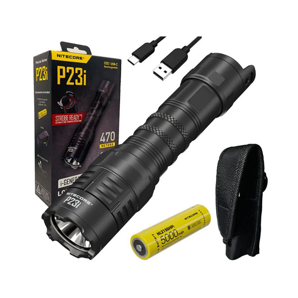 NITECORE P23i Φακός LED PRECISE Strobe Ready Επαναφορτιζόμενος 3000 Lumens + Μπαταρία 5000mAh 