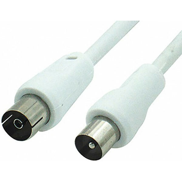 PAL-0037 WHITE Καλώδιο TV Αρσενικό-Θηλυκό 1.5 m σε Λευκό Χρώμα