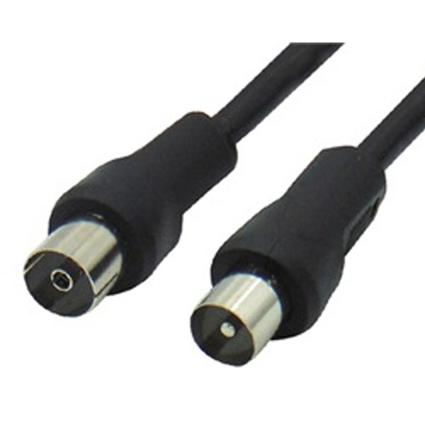 PAL-0038 BLACK Καλώδιο TV Αρσενικό-Θηλυκό 1.5m σε Μαύρο Χρώμα