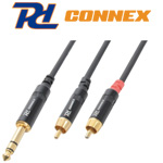 PD Connex CX84-3 Ποιοτικό Καλώδιο Jack 6.3mm STEREO αρσενικό σε 2 x RCA αρσενικά 3m 177.030