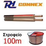 PD Connex RX16 Καλώδιο Ηχείων διάφανο 2 αγωγών 2x1.50mm Στροφείο 100μ 801.882