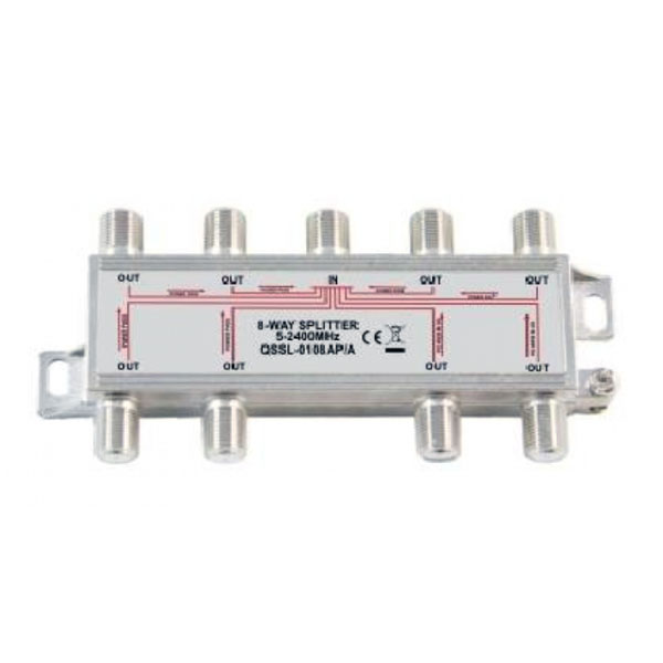 JAGER QSPL8 Διακλαδωτής TV-SAT 8 εξόδων (5 - 2400 MHz) με φις F και dc pass     
