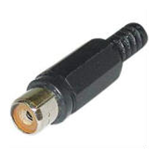 CN-76B Βύσμα RCA θηλυκό πλαστικό Μαύρο (RP006)