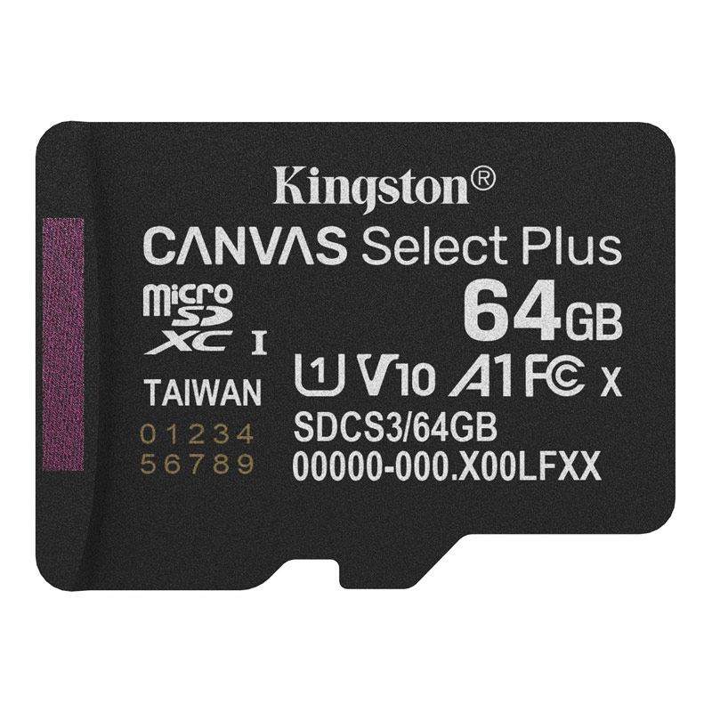 KINGSTON SDCS3/64GBSP Canvas Select Plus Gen3 microSD 64GB, UHS-I, 100MB/s (Χωρίς Αντάπτορα)