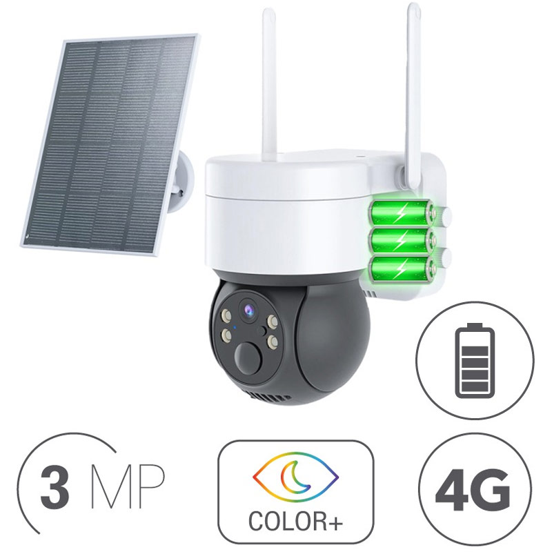 EOS SPD-300SOL/4G Αυτόνομη 4G κάμερα εξωτερικού χώρου PTZ ανάλυσης 3MP με ηλιακό πάνελ και μπαταρία