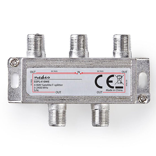 NEDIS SSPL410ME Διακλαδωτής TV-SAT 4 εξόδων (5 - 2400 MHz) με φις F και dc pass