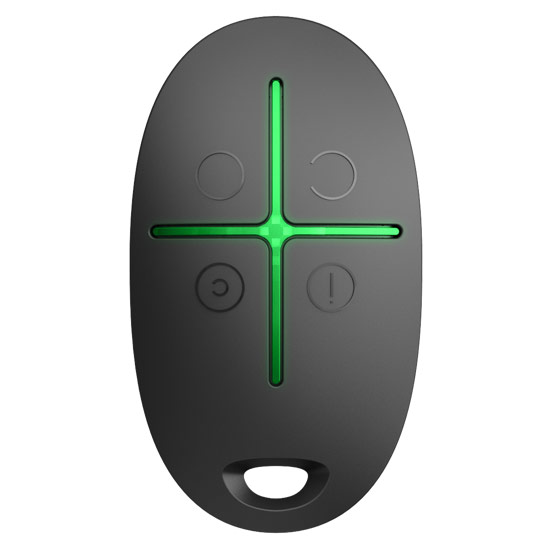 AJAX SPACE CONTROL BLACK - Τηλεχειριστήριο AJAX µε πλήκτρο πανικού Μαύρο (6108.04-BL1), 0856963007064