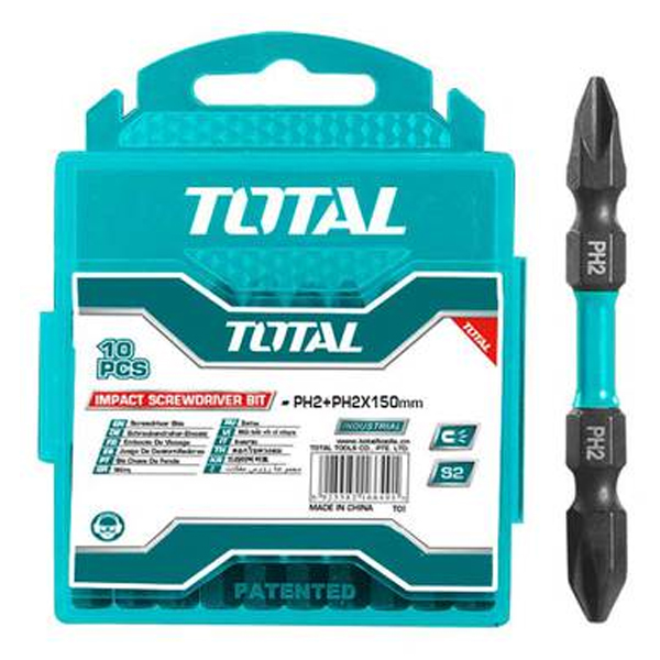 TOTAL TACIM16PH233 Σετ Διπλές μύτες PH2 + PH2 65mm Κρούσης 10τμχ.