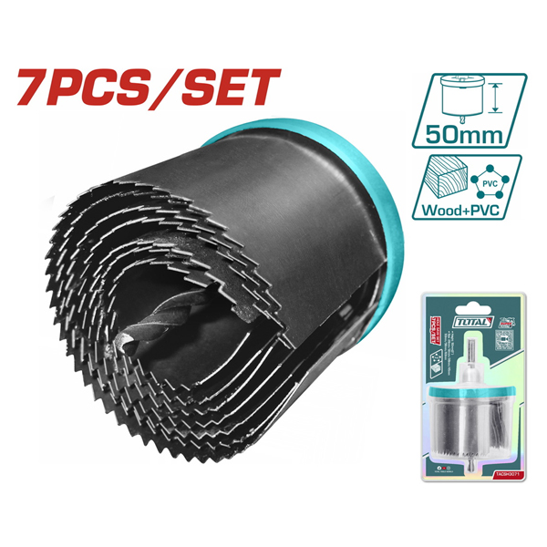 TOTAL TACSH3071 Σετ Ποτηροτρύπανα Ξύλου 7τμχ.