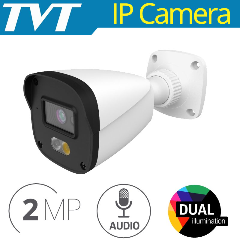 TVT TD-9420S4L-C (D/PE/AW1) 2.8mm Ενσύρματη IP Κάμερα 2Mpixels, Dual Illumination, Mic, Η.265+ Poe, IP67