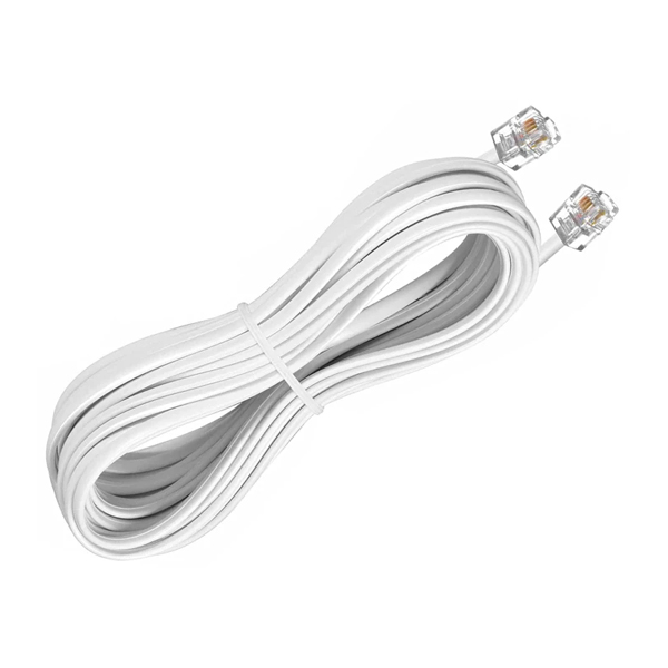 TEL-0300W Καλώδιο τηλεφώνου με άκρα 6P4C (RJ11) μήκος 3 μέτρα Λευκό Τ205-64 (202) COMP