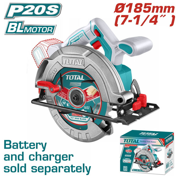TOTAL TSLI1851 Δισκοπρίονο Ξύλου Φ-185mm Μπαταρίας Λιθίου 20V (χωρίς μπαταρία & φορτιστή) P20S SHARE+ 