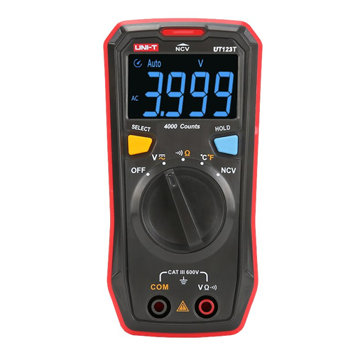 UNI-TREND UT-123T Ψηφιακό πολύμετρο Τσέπης με Αυτόματες κλίμακες, NCV και οθόνη EBTN