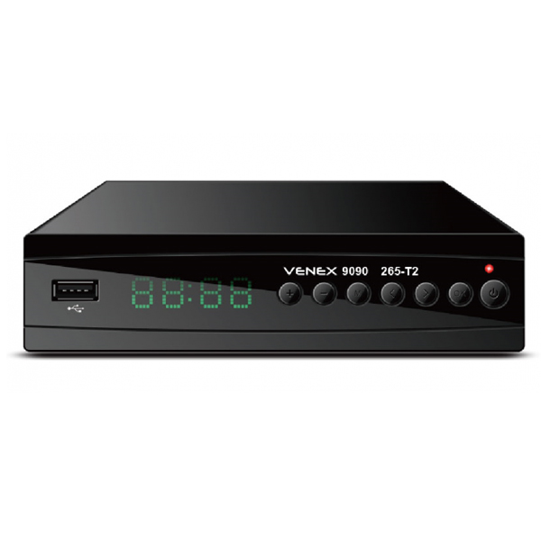 VENEX 9090T2 Ψηφιακός Επίγειος MPEG4 DVB-T2 H.265 Full HD Αποκωδικοποιητής με USB