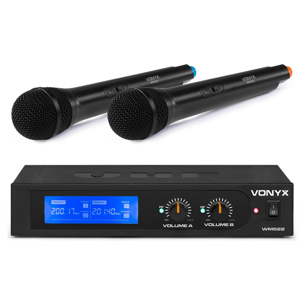 VONYX WM522 Διπλό Ασύρματο set Μικροφώνων Χειρός VHF 2 Καναλιών 179.232 --