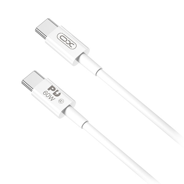 XO-NB-Q190A Καλώδιo USB Type C σε USB Type C Ταχείας Φόρτισης 60W μήκος 1m σε Λεύκο Χρώμα   