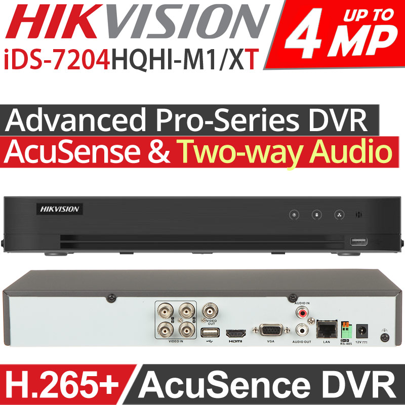 Hikvision iDS-7204HQHI-M1/XT Advanced Pro-Series Acusence DVR Καταγραφικό 4 Καμερών, H.265+, Audio Over Coaxial